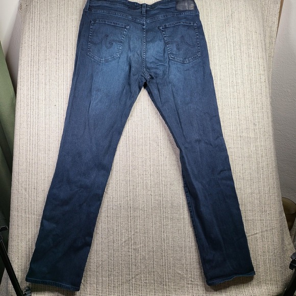 Adriano Goldschmied Everett Jeans Mens 38x34 Blue Slim‎ Straight AG Denim USA - Picture 8 of 9